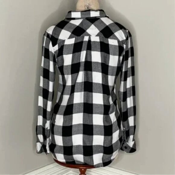 Rails Hunter Button Down Flannel Shirt Ebony White Buffalo Check Plaid Small - Picture 4 of 10